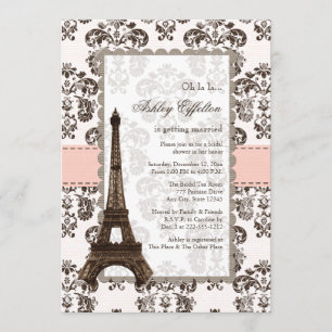 Parisian Pink Bridal Shower Invitations