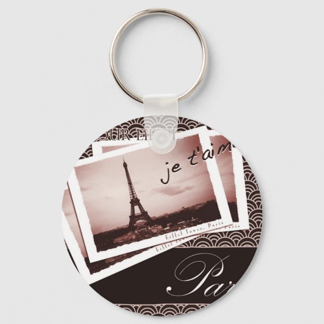 Parisian Postcards Art Deco Style Keychains (Front)