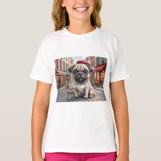 Parisian Pug at Sidewalk Cafe T-Shirt