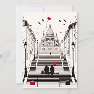 Parisian Romance - Chic Couple's Valentine's Day Holiday Card