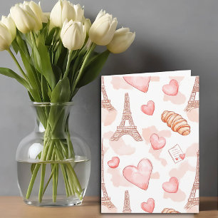 Parisian Romance Valentine Blank Note Card