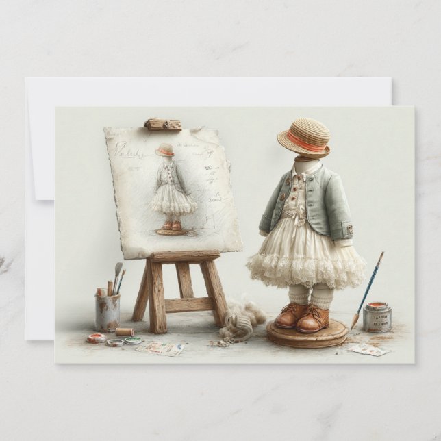 Parisian Ruffle Dress Writer’s Studio 1st birthday Invitation (Front)