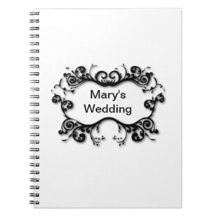 Parisian Scrolls Your Text Spiral Notebook