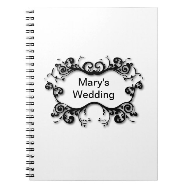 Parisian Scrolls Your Text Spiral Notebook (Front)