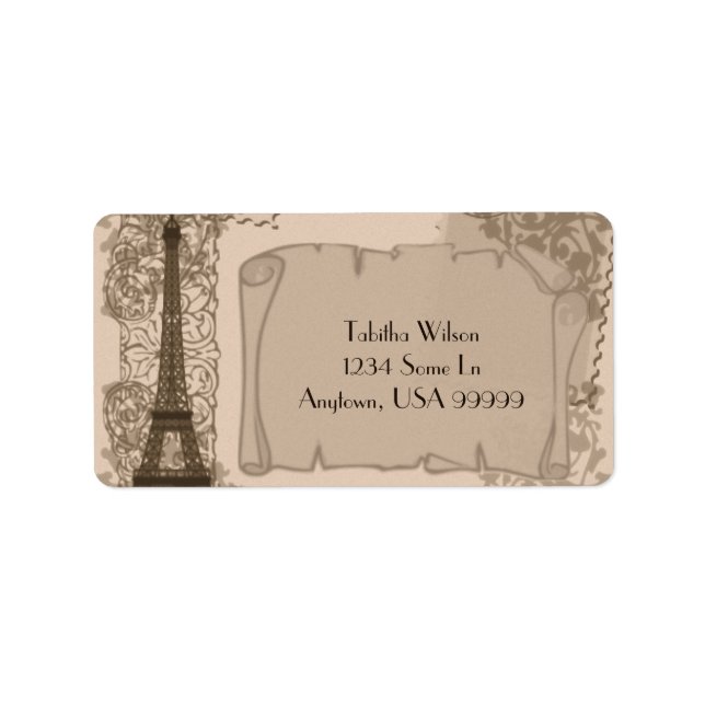 Parisian Sepia Address Label (Front)
