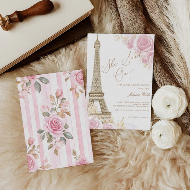 Parisian She Said Oui Bridal Shower  Invitation (Creator Uploaded)