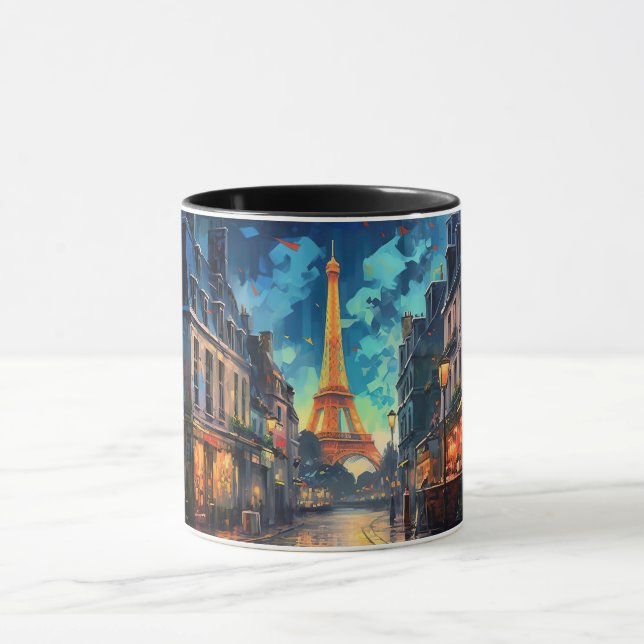 Parisian Street, Eiffel Tower: A Captivating Paris Mug (Center)