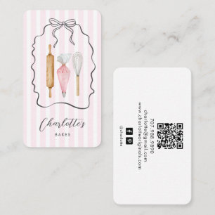 Parisian Style Pastry Chef Baker Utensils Business Card