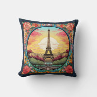 Parisian Sunset Eiffel Tower Paris French Floral