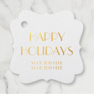 Parisian Text Happy Holidays Favour Tags