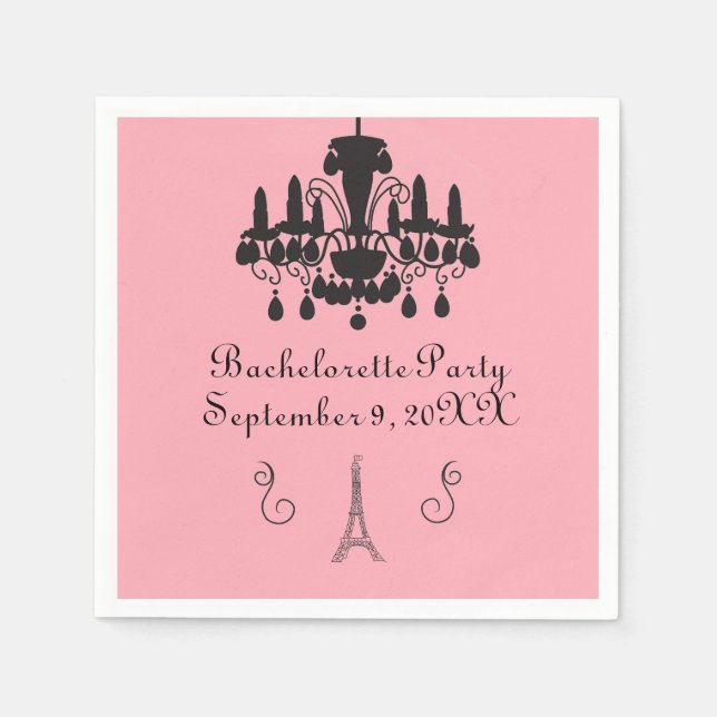 Parisian Themed Bachelorette Party - Napkin (Front)