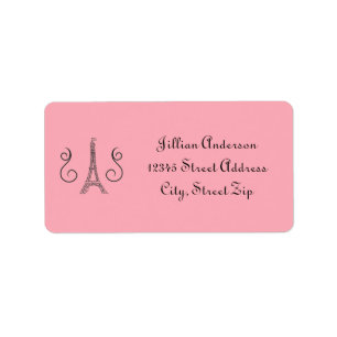 Parisian Themed Pink - Address Label