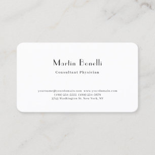 Parisian Trendy Minimalist Consultant Physician Business Card