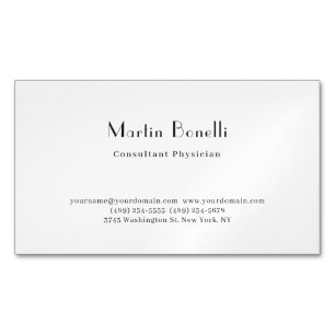 Parisian Trendy Minimalist Consultant Physician Magnetic Business Card