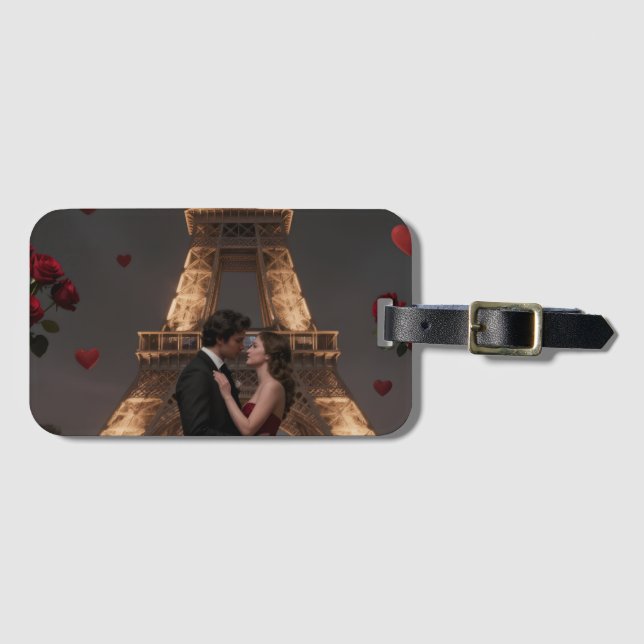 Parisian Valentines Day Luggage Tag (Front Horizontal)