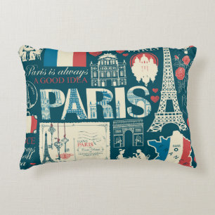 Parisian Vintage: French Republic Elegance Decorative Cushion