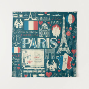 Parisian Vintage: French Republic Elegance Tapestry