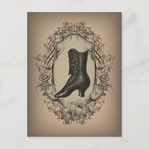 Parisian Vintage Victorian shoe retro fashionista Postcard