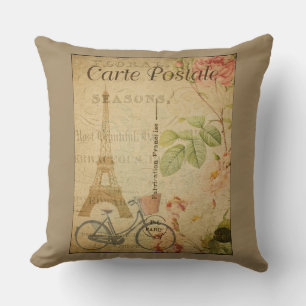 Parisian Vintage With Eiffel Tower Cushion