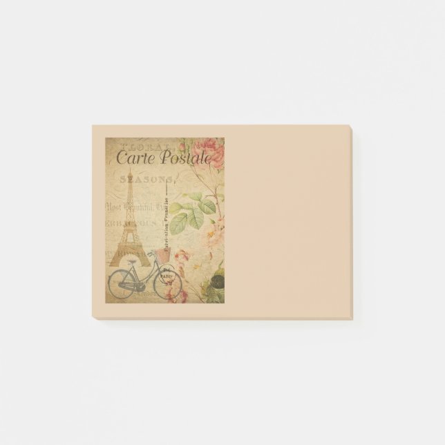 Parisian Vintage With Eiffel Tower Post-it Notes (Front)