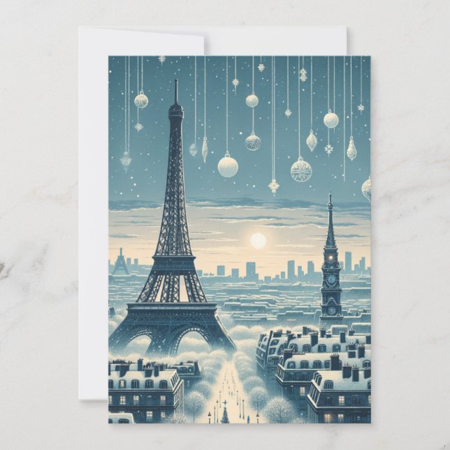 Parisian Winter Elegance - Christmas in the City Holiday Card (Front)