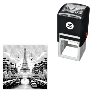 Parisian Winter Elegance - Christmas in the City Self-inking Stamp