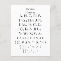 Parisian - Zazzle Font Sampler Sheet