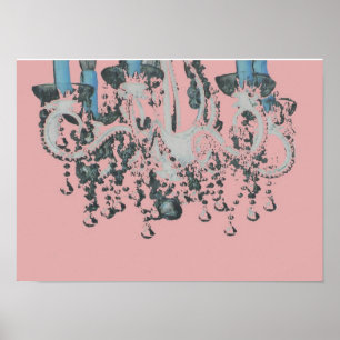 Park Avenue Chandelier ~ Print Retro Pink