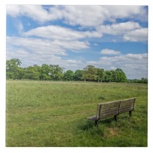 Park bench ceramic photo tile
