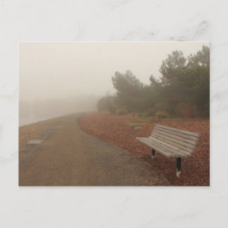 Park Bench in the Fog Postcard