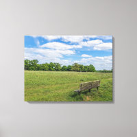 Park bench view canvas print