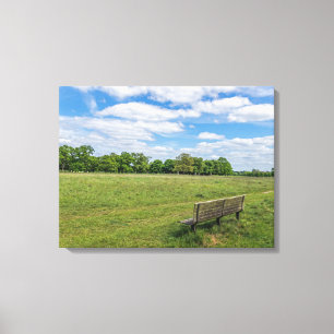 Park bench view canvas print