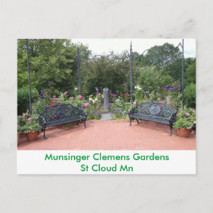 Park Benches in Munsinger Clemens Gardens Postcard