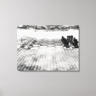 Park chess board set canvas in a washed out style print