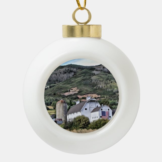 Park City Barn Ornament (Front)