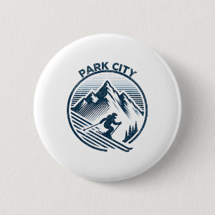 Park City Ski Resort Winter Skiing Utah 6 Cm Round Badge
