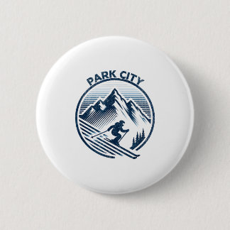 Park city ski resort winter skiing utah  6 cm round badge