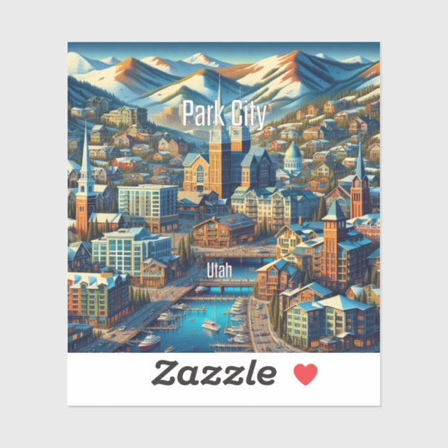 Park City Utah 3 Inch Vinyl Sticker (Sheet)