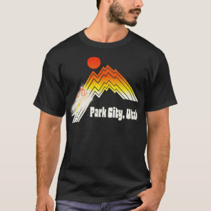 Park City Utah 70s80s Retro Souvenir Style Skiing T-Shirt