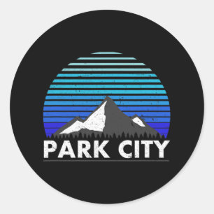 Park City Utah Bluebird Day Rocky Mountain Powder  Classic Round Sticker