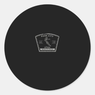 Park City Utah Long Sleeve Snow Skiing S  Classic Round Sticker