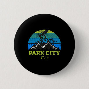 Park City Utah Mountain Biking Mtb Travel Vacation 6 Cm Round Badge