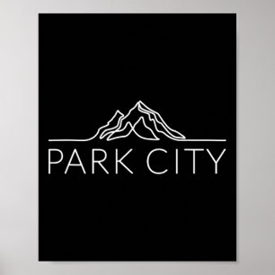 Park City Utah Mountain Skiing Snowboarding Poster