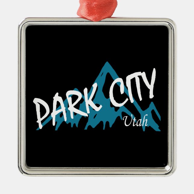 Park City Utah Mountains Metal Tree Decoration (Front)