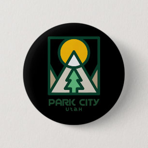 Park City Utah Mountains Tree 6 Cm Round Badge