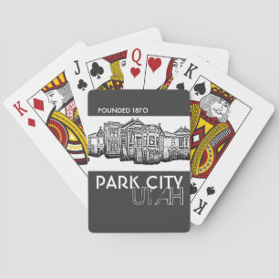 Park City Utah old town buildings playing cards