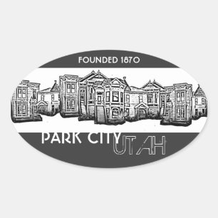 Park City Utah old town buildings stickers