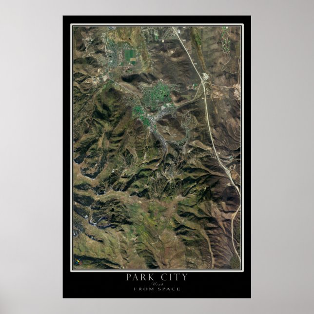 Park City Utah Satellite Poster Map (Front)