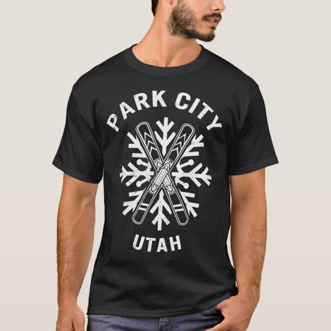 Park City Utah Shirt, Park City Snowflakes T-Shirt (Front)