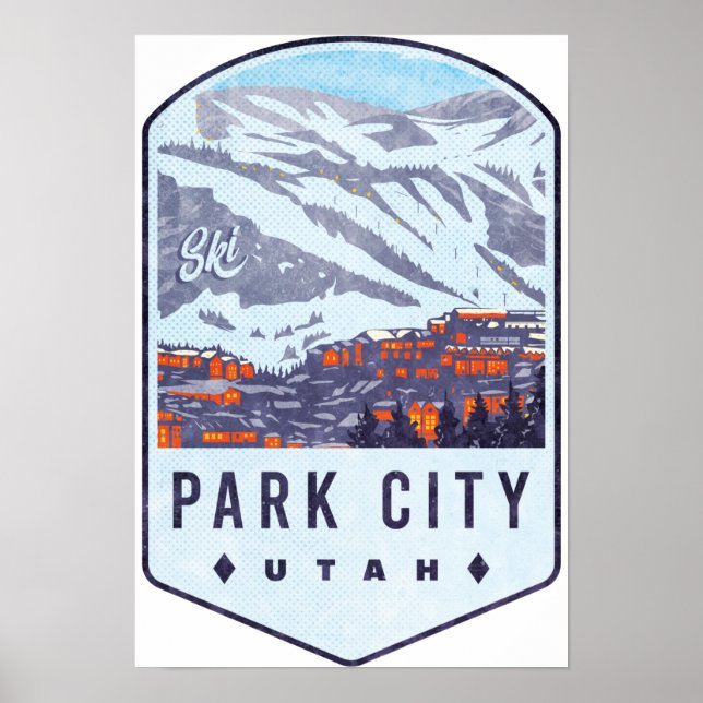 Park City Utah Ski Badge Poster (Front)
